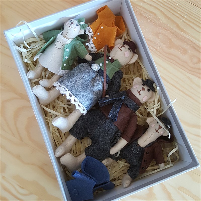 包邮免裁剪熊情侣娃娃玩偶公仔不织布diy手工制作布艺材料包