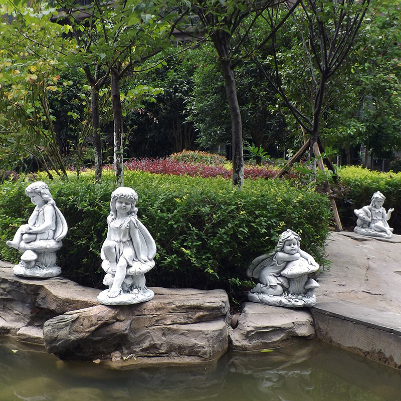 欧式家居花园装饰人物摆件玻璃纤维花仙子雕像工艺礼品摆饰橱窗天