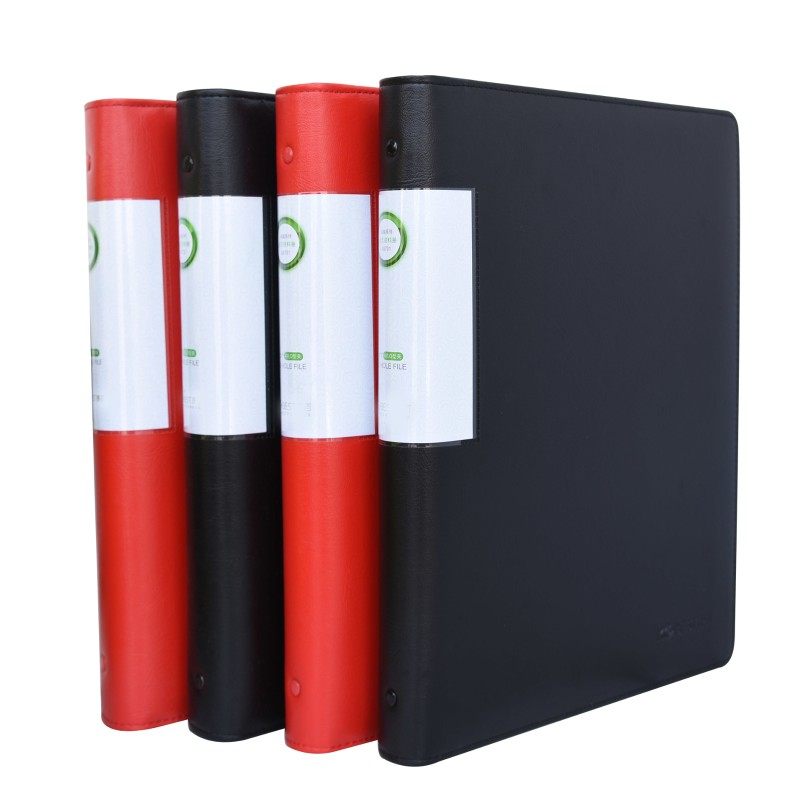 A4皮质资料册活页资料夹100插页文件夹多层4孔O型产品手册印LOGO