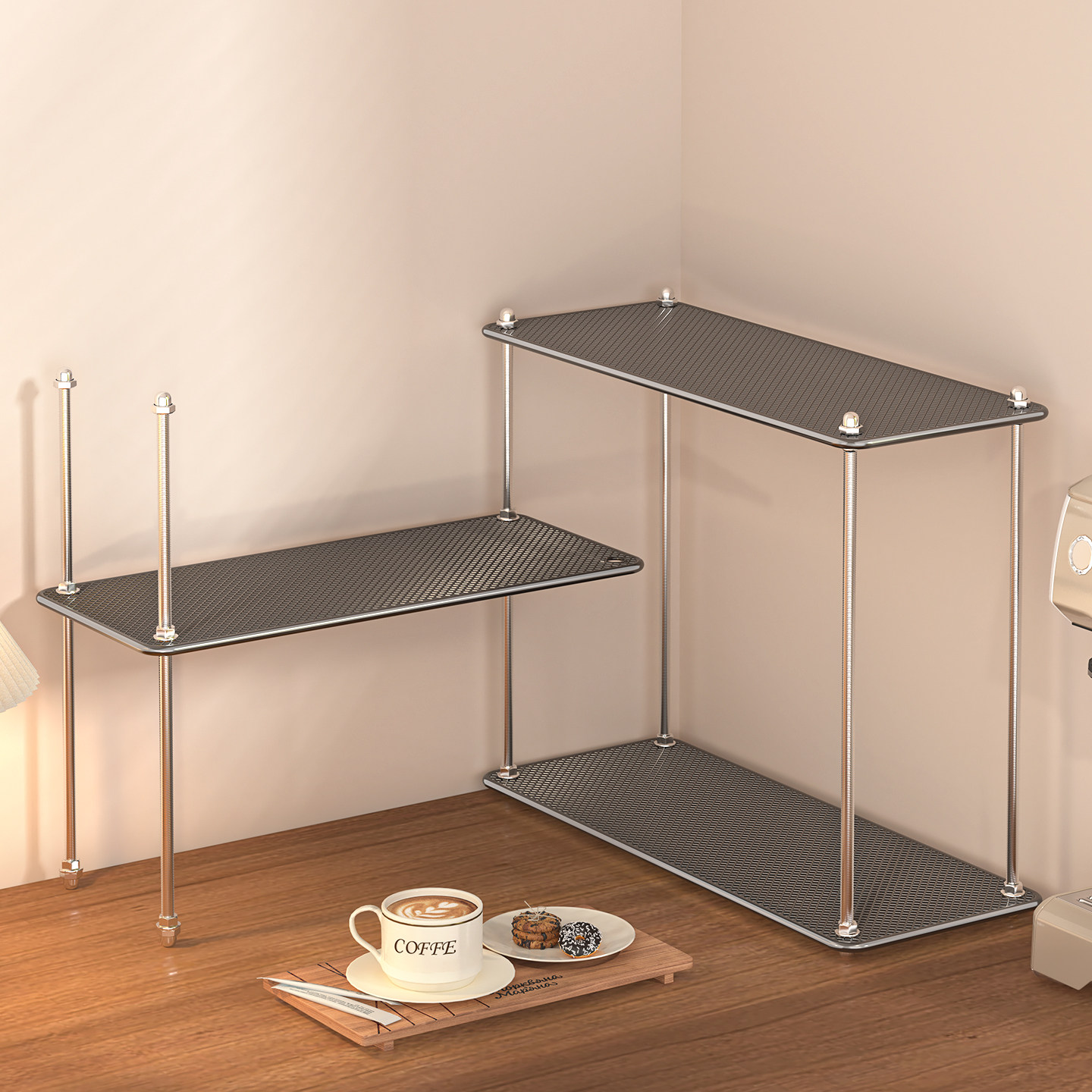 桌面置物架餐桌上收纳神器办公桌桌上工位水杯厨房台面书桌多层架