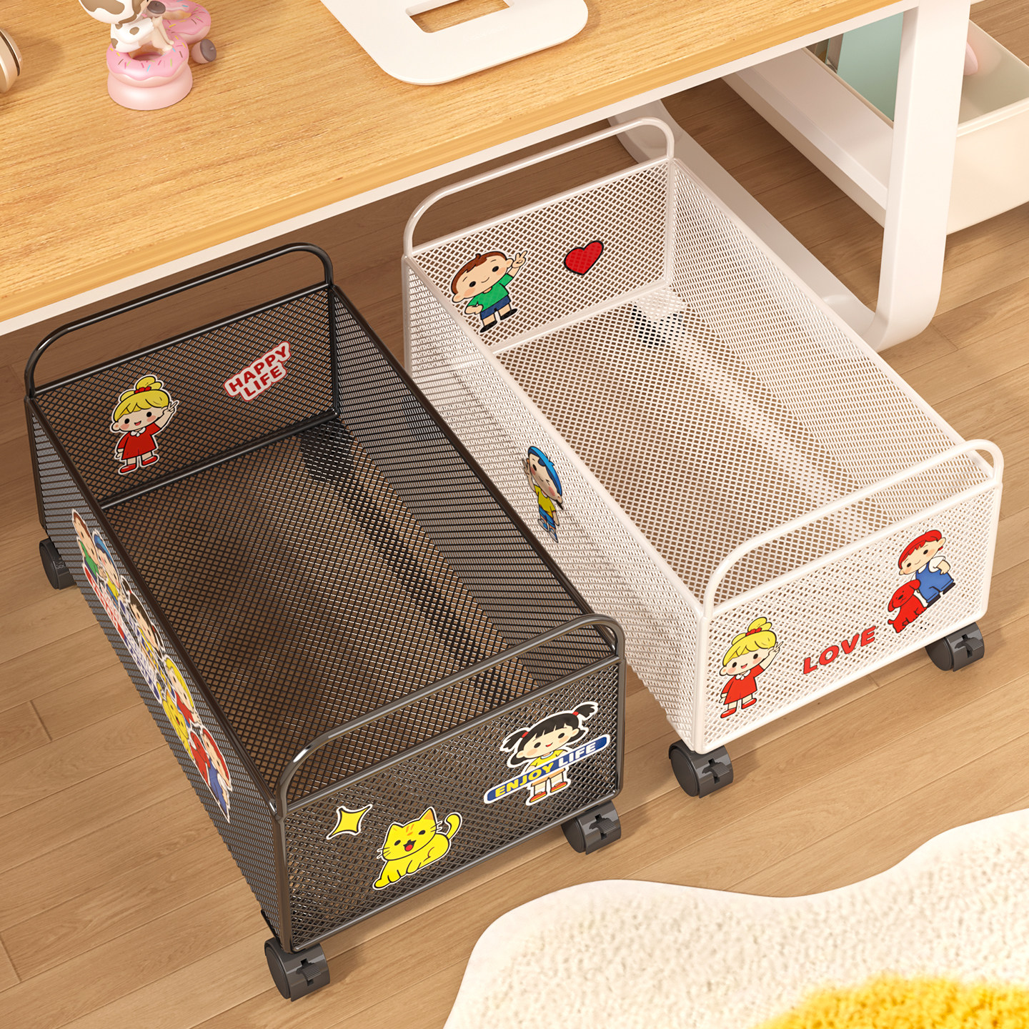 书包置物架落地移动书本收纳架学生桌下书架多层玩具零食小推车,收纳整理,整理架/置物架/收纳架,淘宝优惠券,粉丝福利购,淘宝优惠卷