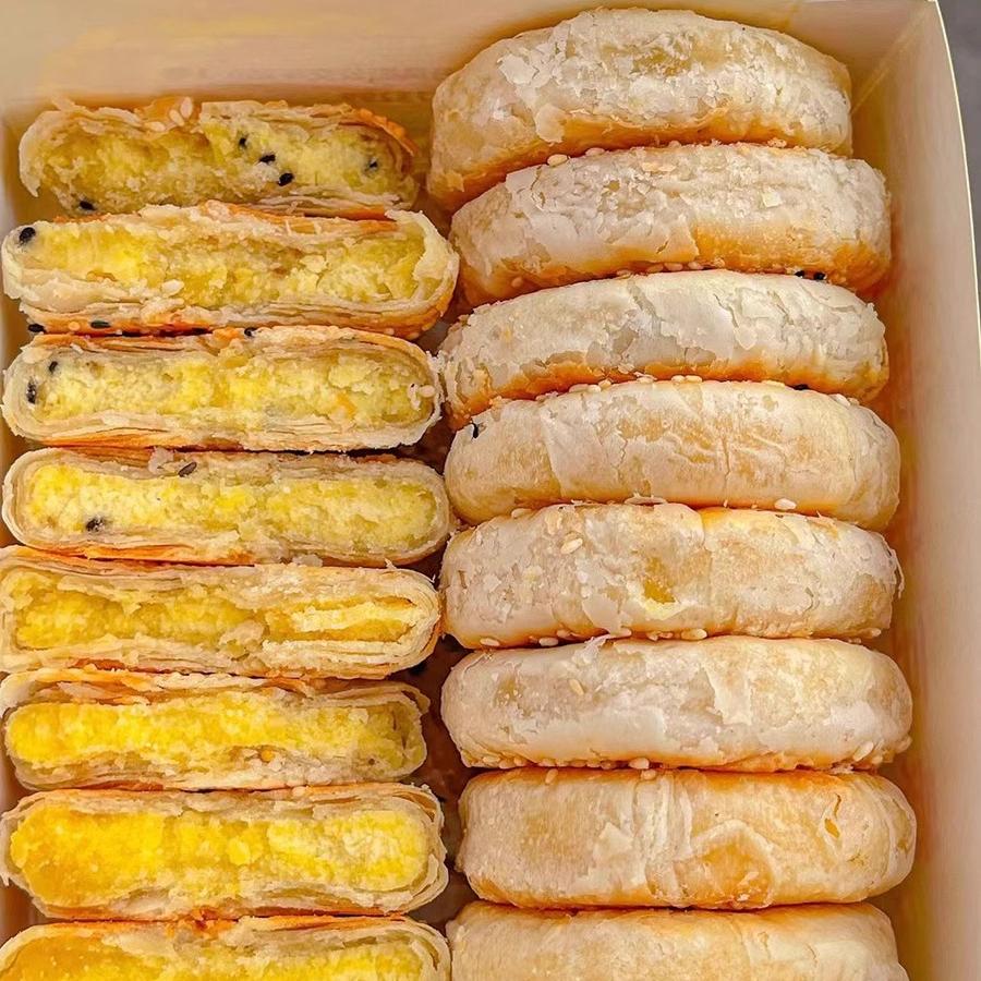 纯手工正老式宗板栗饼 香酥绿豆酥饼旗舰店矮厦门子馅饼糕点零食