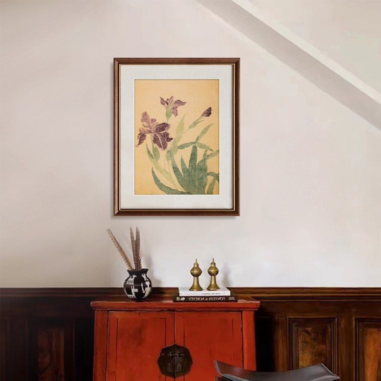 新中式装饰画美式花卉背景墙画餐厅壁画日式艺术客厅家居软装挂画图片