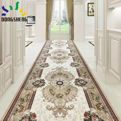长方形欧美风格地毯家用丙纶门厅地毯植物花卉图案定制宽幅160cm