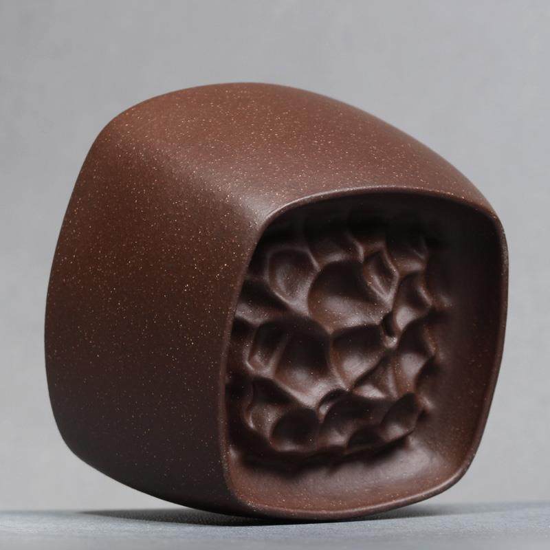 宜兴原矿紫玉金砂紫砂杯太湖石主人杯单杯大容量茶杯精品品茗杯