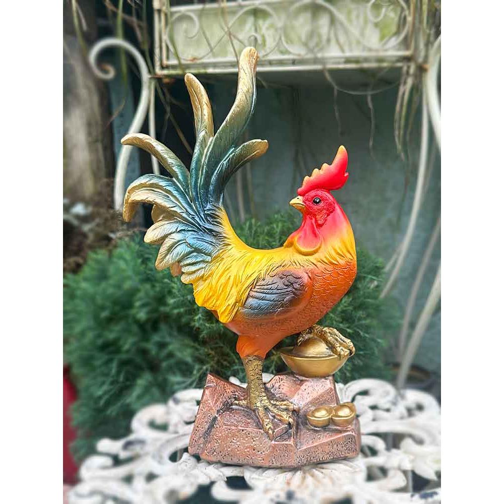 创意仿真景观雕塑家居客厅玄关办公室树脂工艺品生肖公鸡装饰摆件