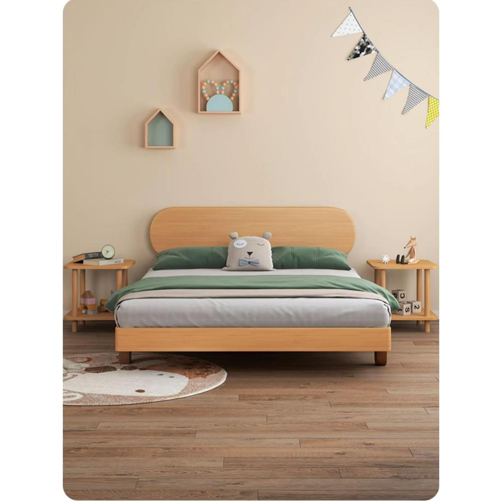 全实木床山毛榉儿童床150万男孩和女孩斯堪的纳维亚现代简单工厂