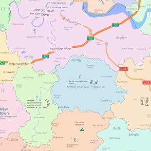 三台县地图1.15m绵阳市折叠家用高清办公室书房新款包邮现代墙贴