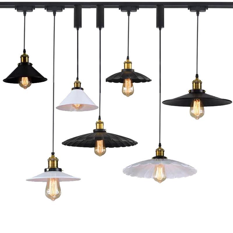 复古风可移位收线轨道射灯新款餐厅吧台岛台服装店咖啡店商用吊灯