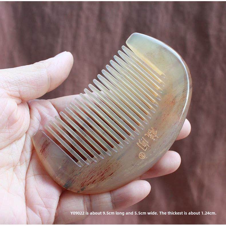 梳阁天然白角梳老羊角梳子Y090加厚特色按摩梳宽齿精选教师节礼物