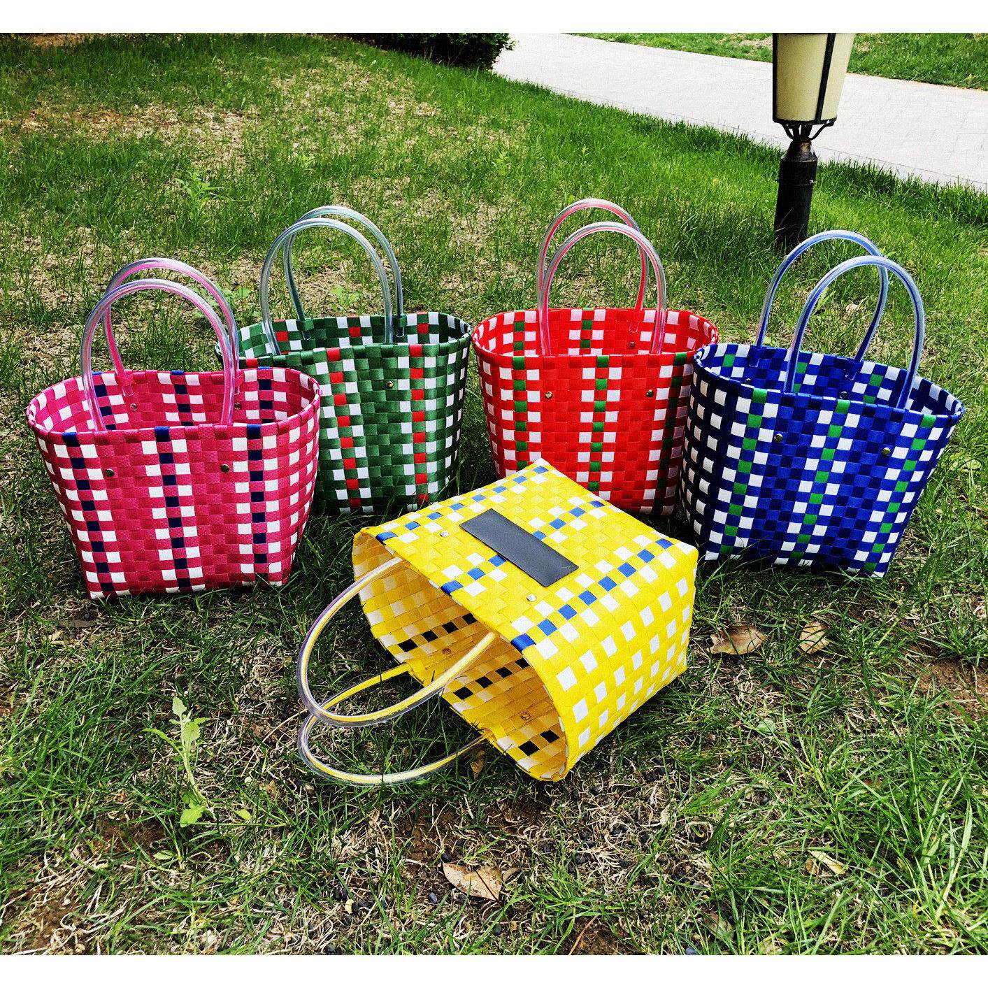 慈善款菜篮子手工编织篮ins网红包托特购物篮游泳篮手提篮洗澡篮