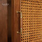 覆古胡桃木黄铜柜门把手新中式 北欧家俱整体橱柜抽屉酒柜衣柜门把