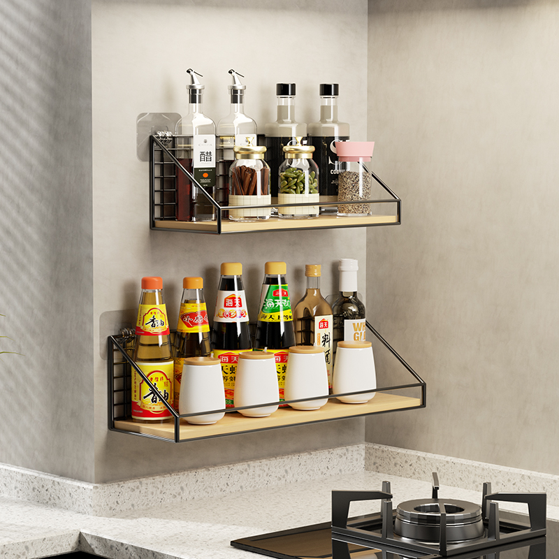 调料品置物架厨房转角收纳神器多功能墙上壁挂式免打孔调味罐架子