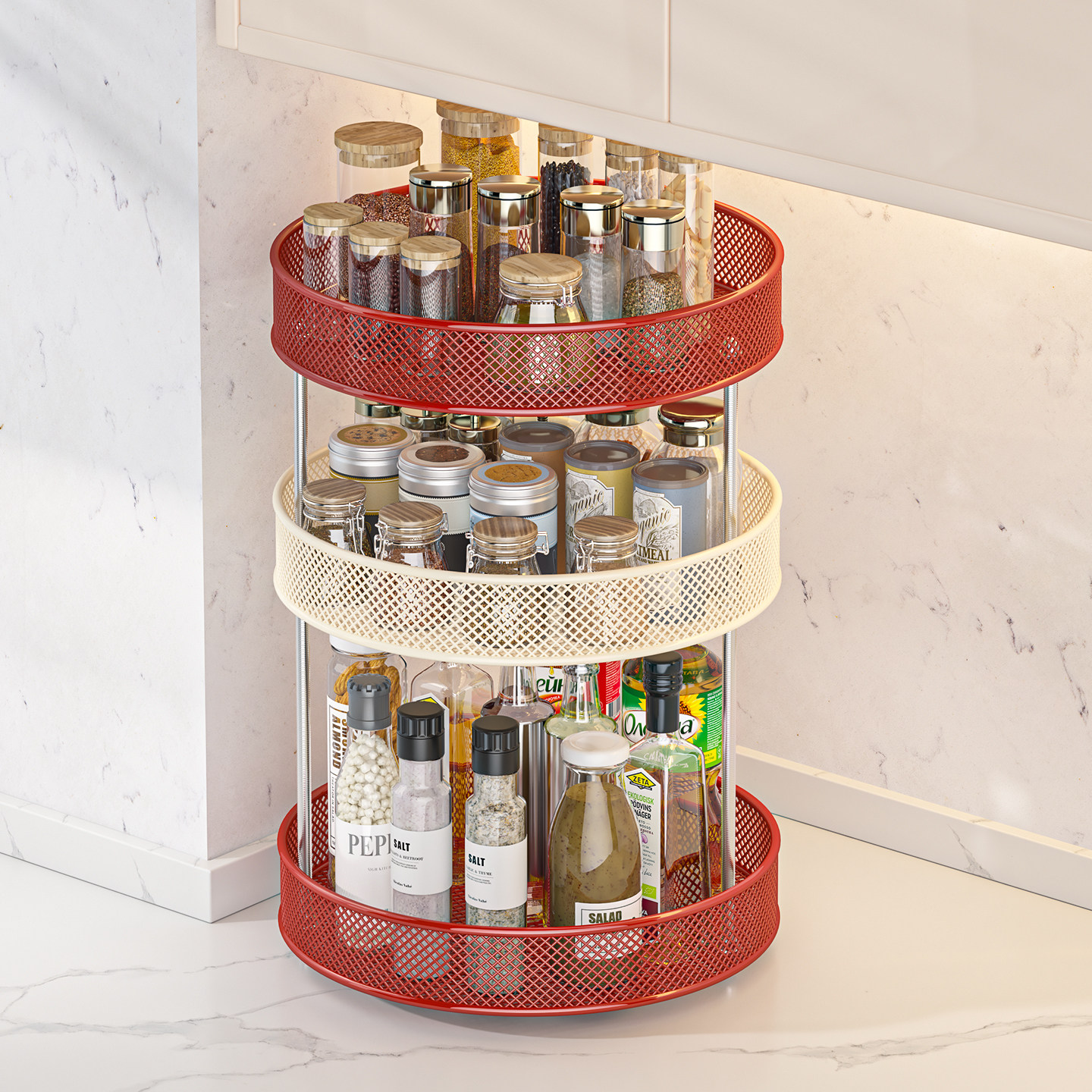 厨房调料品置物架子转角收纳架2025新款家用台面调味瓶放置架多层