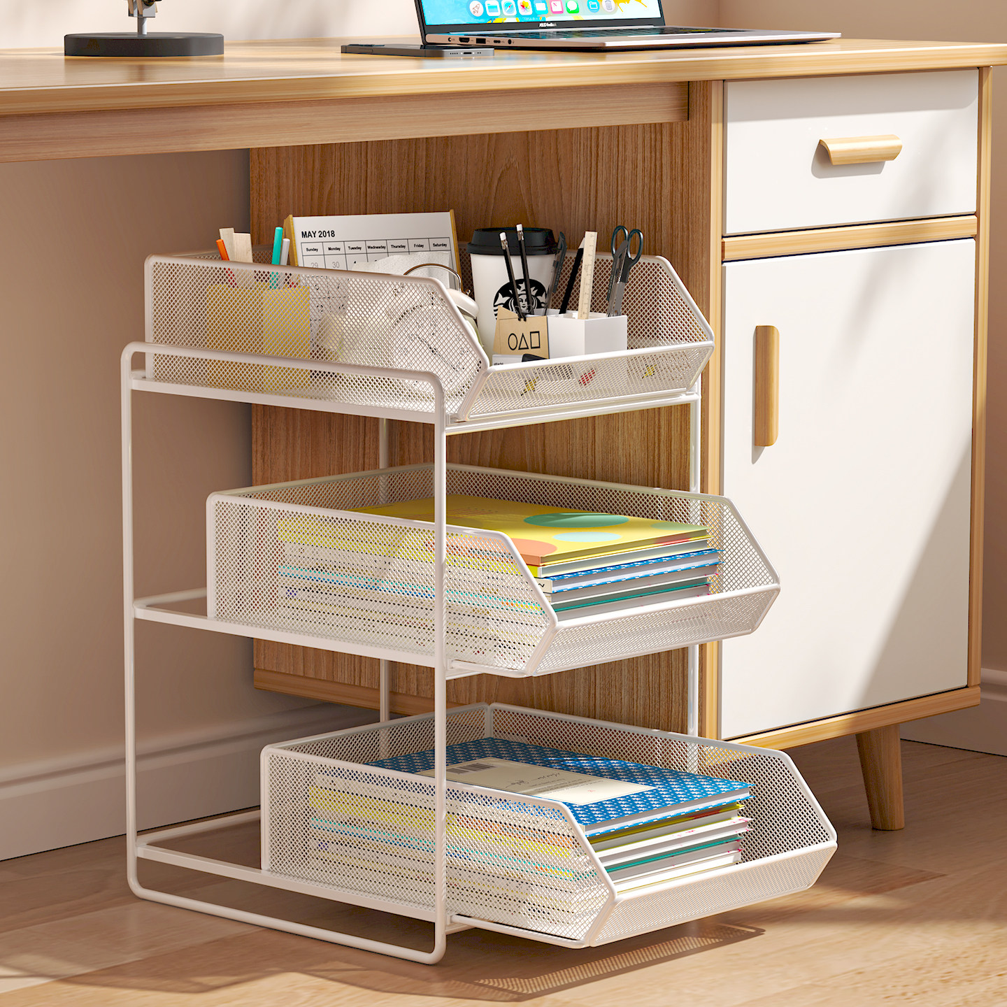 桌下置物架书架书桌底下收纳柜小型落地书本书包多层抽拉式分层架,收纳整理,整理架/置物架/收纳架,淘宝优惠券,粉丝福利购,淘宝优惠卷