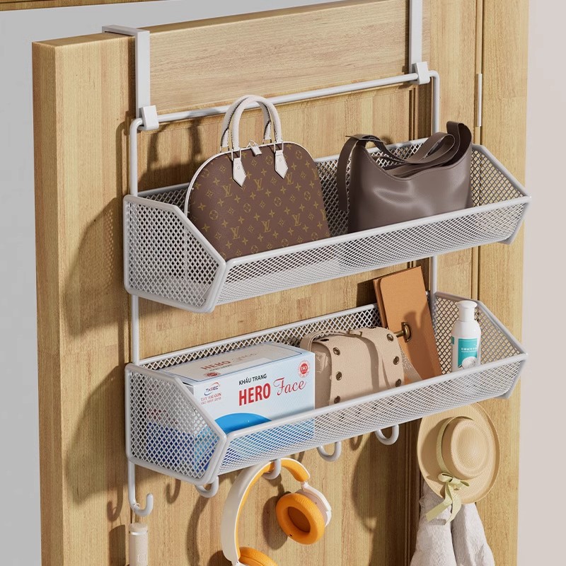 门后挂钩玄关衣帽神器壁挂墙上收纳置物架免打孔卧室衣柜侧挂衣架