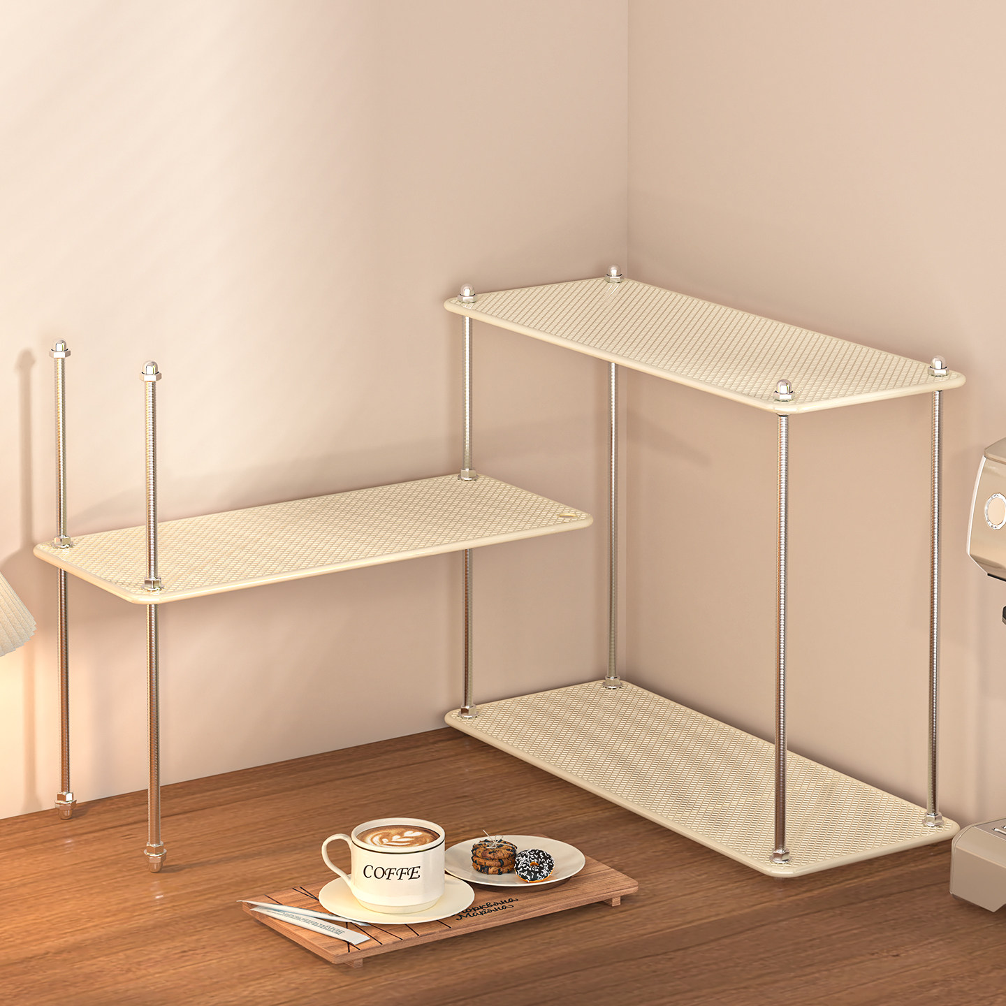 桌面置物架杯架餐桌台面转角桌上多层水杯咖啡杯小型杯子收纳架盒