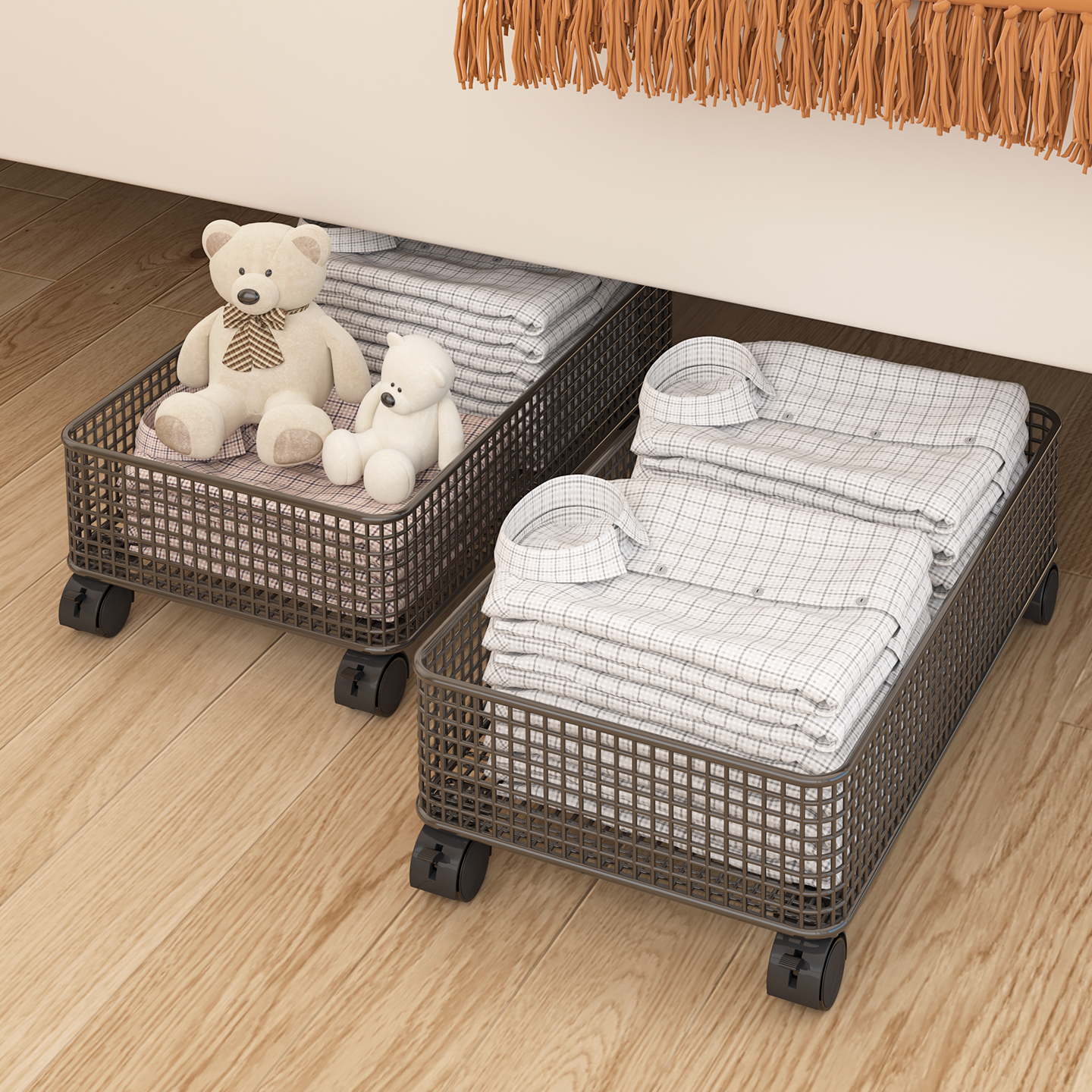 床底收纳箱家用抽屉式带滑轮