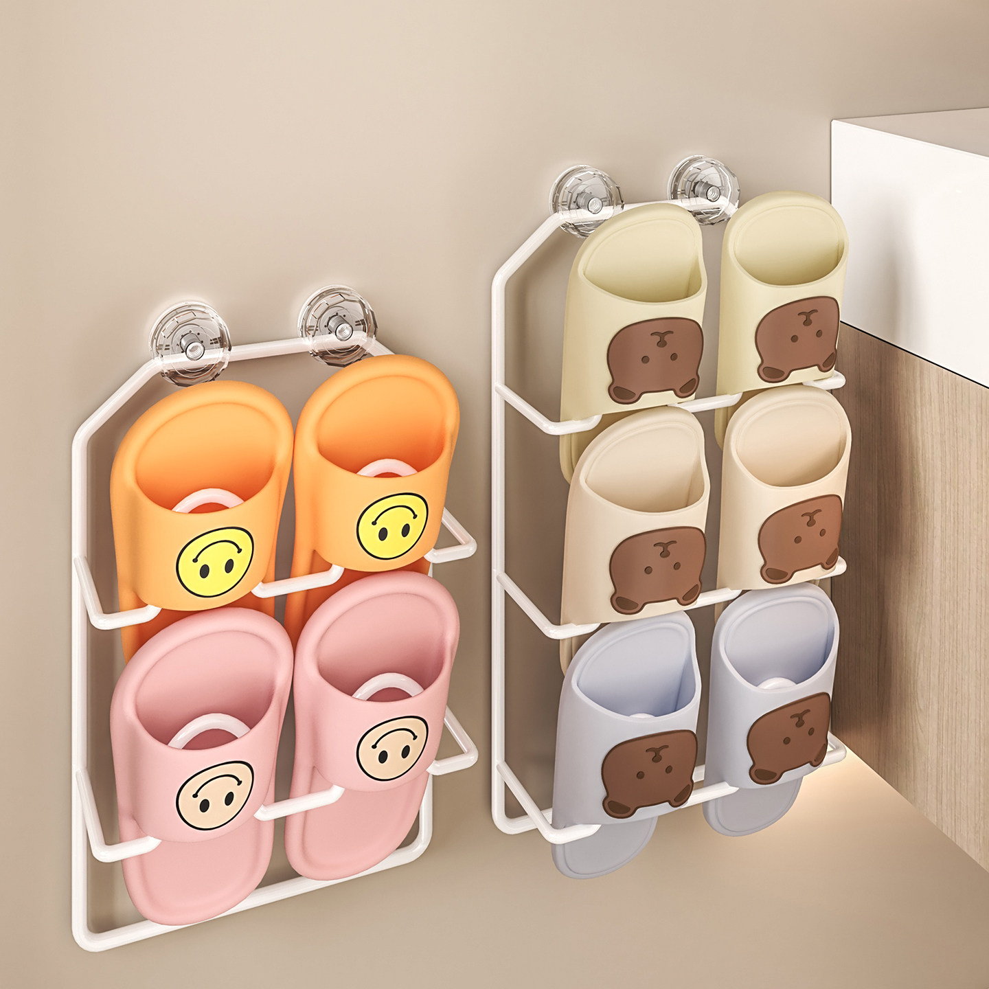 浴室拖鞋沥水架吸盘式卫生间墙上壁挂免打孔凉鞋专用挂架收纳神器,收纳整理,整理架/置物架/收纳架,淘宝优惠券,粉丝福利购,淘宝优惠卷