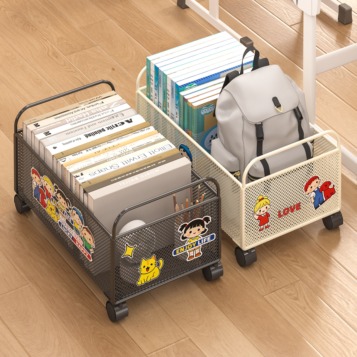 学生书包置物架可移动落地收纳架