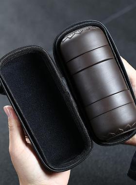 紫砂同心杯旅行茶具套装组合便携陶瓷茶壶功夫快客杯节日礼品