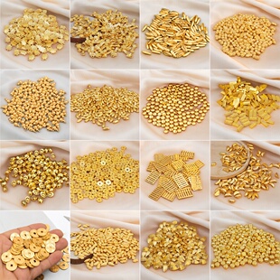 实心金色小元宝迷你小金豆玉米柿子如意金条算盘福包聚宝盆装饰品