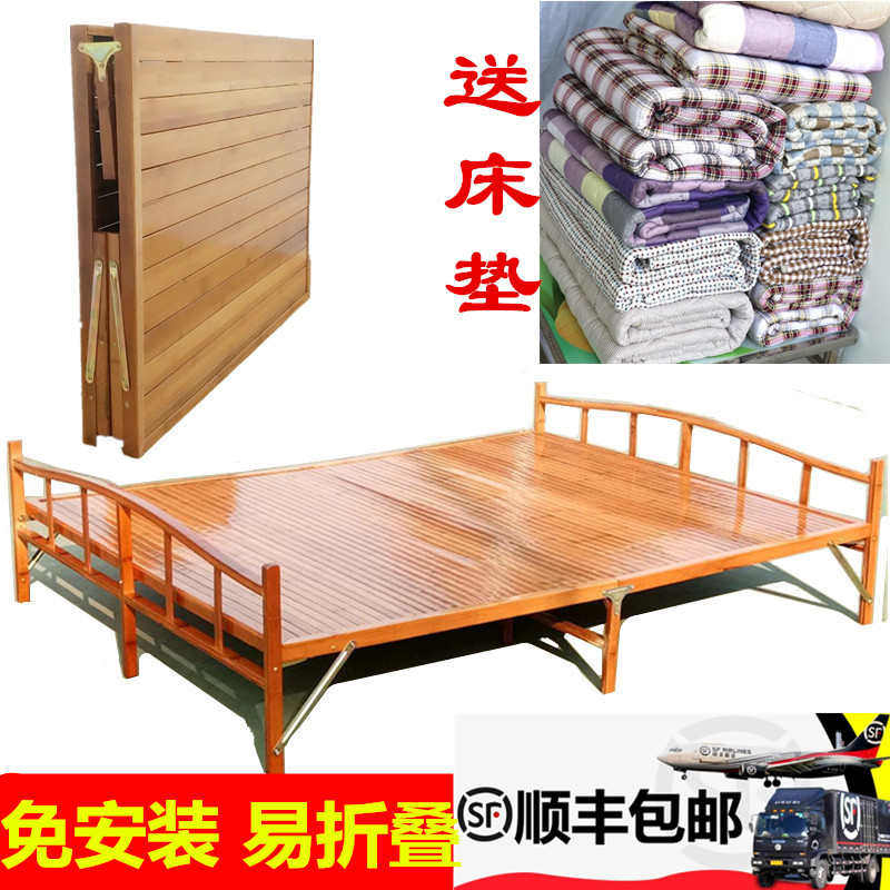 可折叠沙发床两用单人陪护午休凉床双人简易实木板两用沙发躺椅