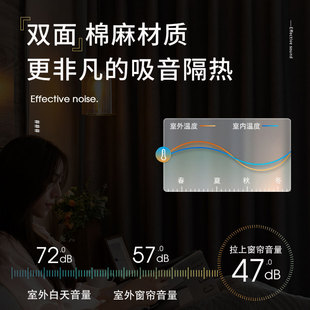 卧室全遮光窗帘挂钩式2021年新款隔音现代简约轻奢防晒隔热遮阳布