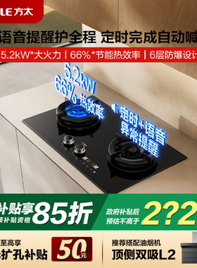 [空气舱]方太TE30燃气灶煤气灶家用双灶台定时语音播报官方旗舰店