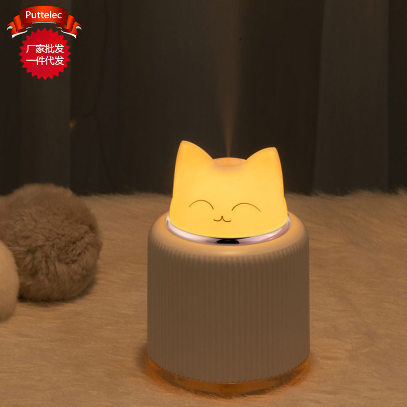 灯宠加湿器 usb家用创意萌宠猫卧室小夜灯迷你小型香薰机