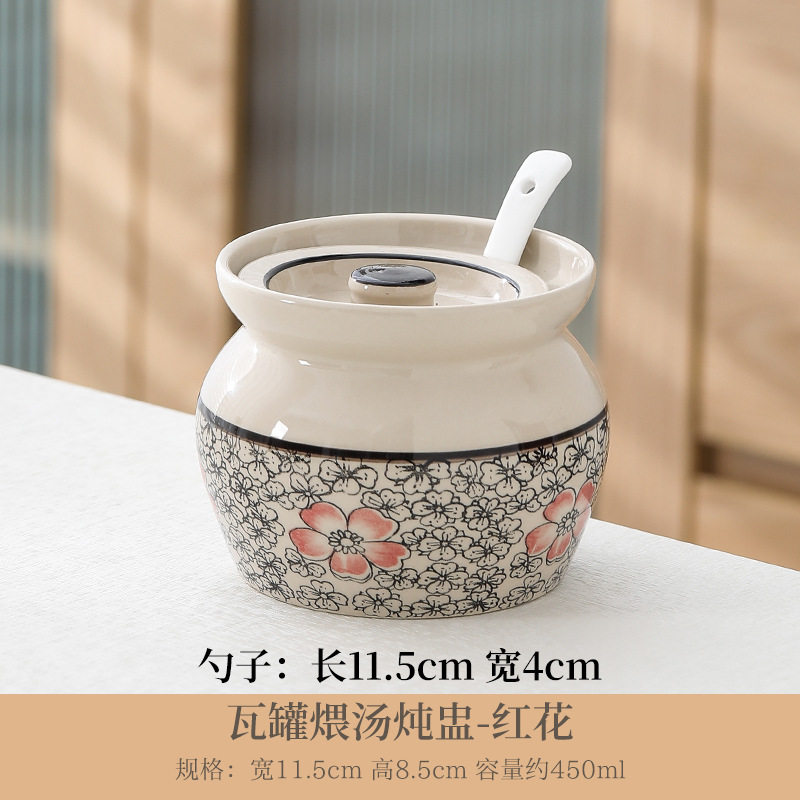 瓦罐炖盅隔水炖一人食蒸蛋炖罐带盖汤罐中式沙县小吃陶瓷煨汤汤盅
