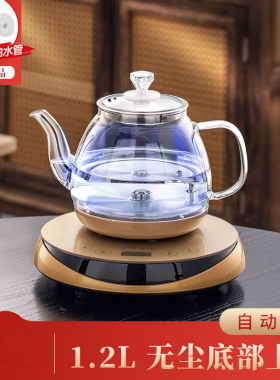 110V220V自动底部上水电热水壶桌面台式煮茶烧水泡茶壶玻璃一体机