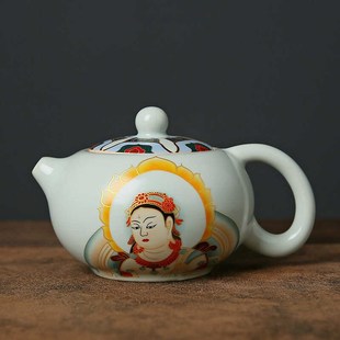 家用大容量茶壶汝瓷功夫茶具 手工汝窑开片敦煌西施壶泡茶单壶中式
