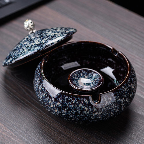 烟灰缸带盖家用防风不跑灰个性创意潮流客厅茶几摆件办公室高级感