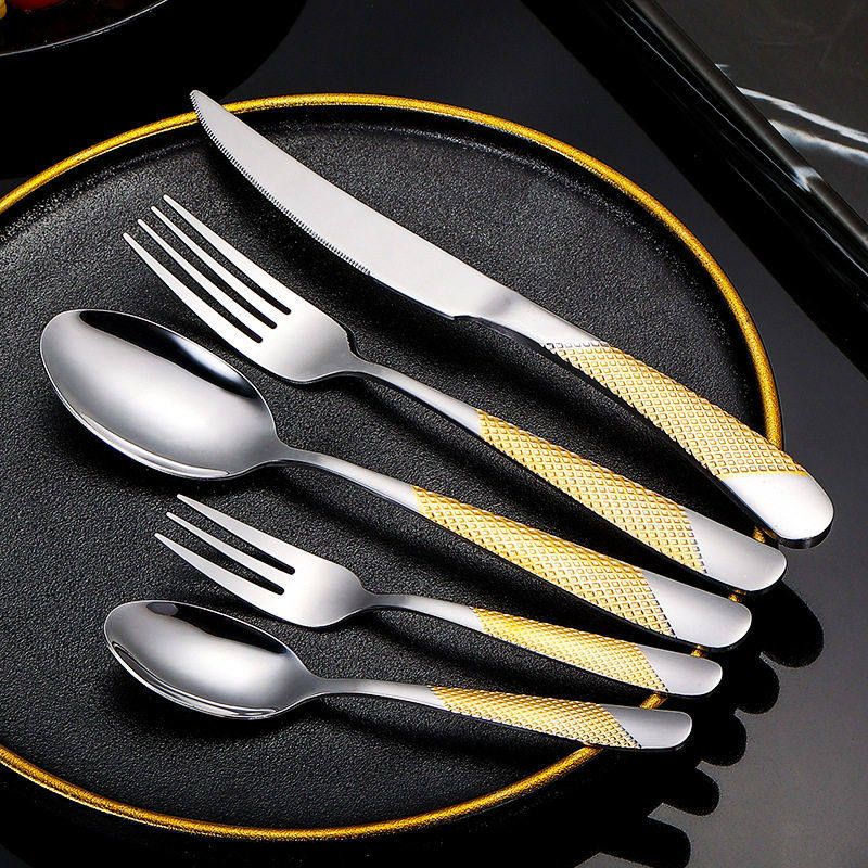 星钻刀叉勺跨境不锈钢餐具创意西餐牛排刀叉酒店档镀金刀叉套装,餐饮具,叉/勺/筷套装,淘宝优惠券,粉丝福利购,淘宝优惠卷
