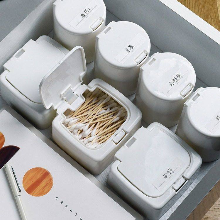 防尘棉签收纳盒抽屉桌面杂物小盒子学生化妆棉盒弹盖储物盒,收纳整理,首饰盒,淘宝优惠券,粉丝福利购,淘宝优惠卷