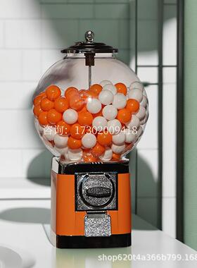 橙色扭蛋机可选择投币式或直接扭的模式年会抽奖机