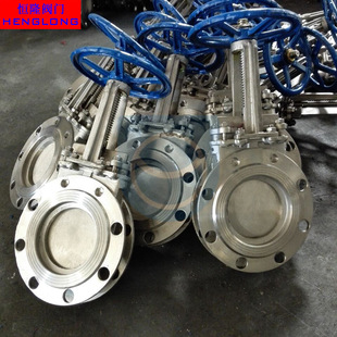 厂家直销 PZ73W法兰不锈钢硬密封刀闸阀 不锈钢刀型闸阀DN200