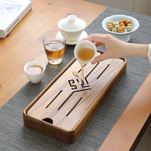 木质茶盘托盘干泡茶台茶海大小旅行排水茶道配件沥水蓄水茶托家用