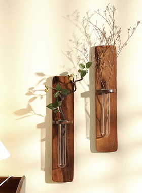 木质DIY创意插花民宿墙面装饰品墙壁花器墙饰挂件桌面小花瓶壁饰