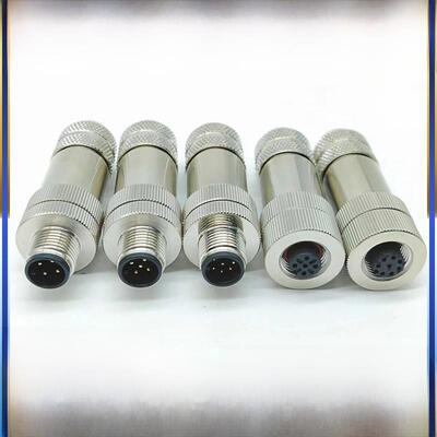 M12以太网连接器profet航空插头4芯5芯8芯12金属屏蔽连接器编码器