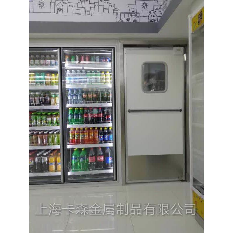 超市便利店商场酒店餐厅厨房工厂2CM单开膜压木板防撞双向自由门