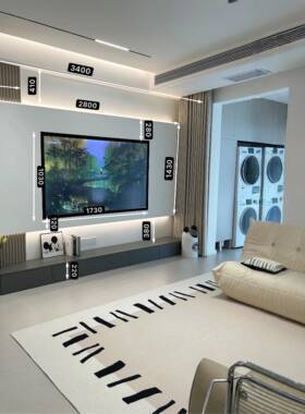 悬浮电视背景墙木格栅实木格栅板背景墙装饰落地电视柜格栅条隔栅