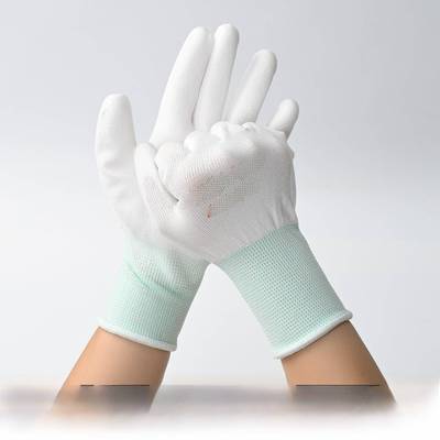 Towa Sh1002防尘手套Pu涂层棕榈针织尼龙劳保实验室工作无尘手套