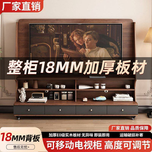 实木可移动电视柜客厅家用小户型现代简约落地储物网红电视机支架