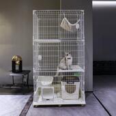创逸猫笼子家用大码 超大自由空间猫别墅室内带猫门双三四层
