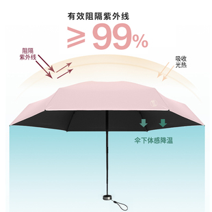 153g五折伞防晒抗UV女晴雨两用小巧可携式 迷你拇指遮阳伞UPF50