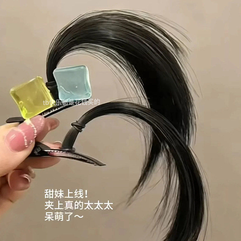 搞怪呆毛刘海发夹女cos动漫角色扮演鸭嘴夹冰块假发侧边夹子发饰