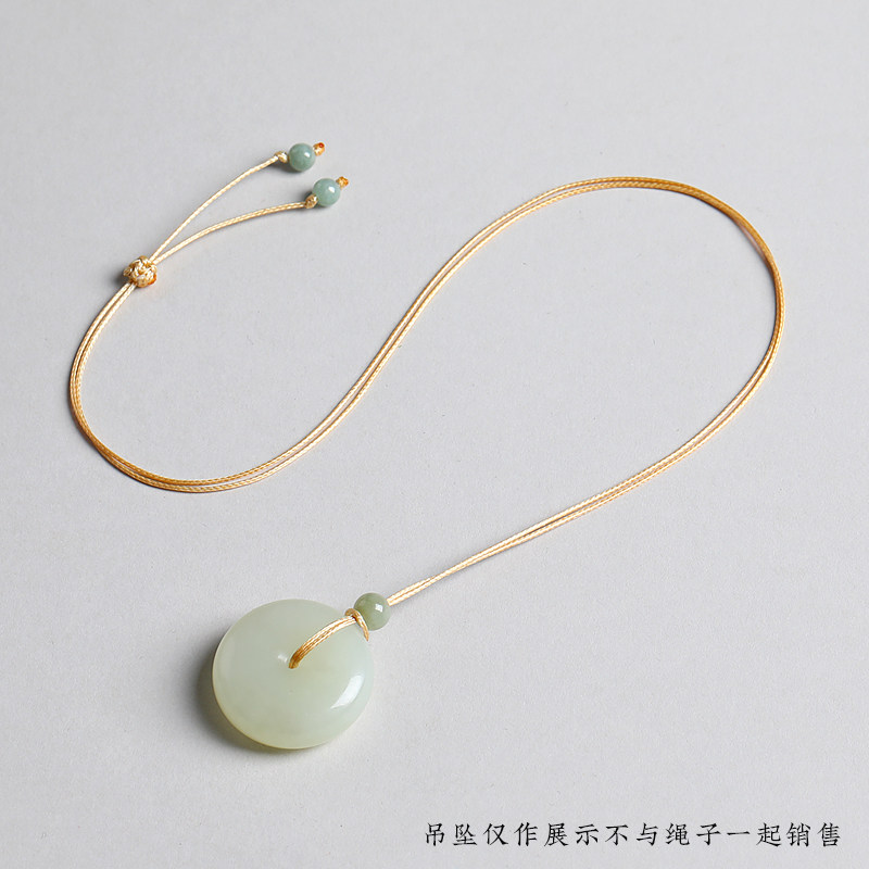 细皮绳平安玉吊坠绳子穿小孔戒指用免绑绳黄金气质吊坠挂绳项绳