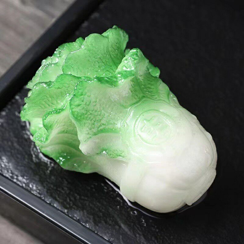 中式大号可养白菜摆件茶桌百财茶茶宠摆件
